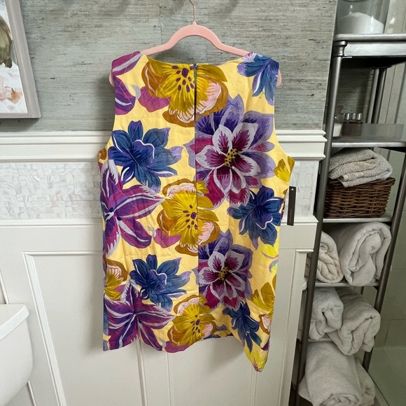 NWT new XL FARM Rio Anthropologie quilted shift dress sleeveless floral yellow - Picture 12 of 17